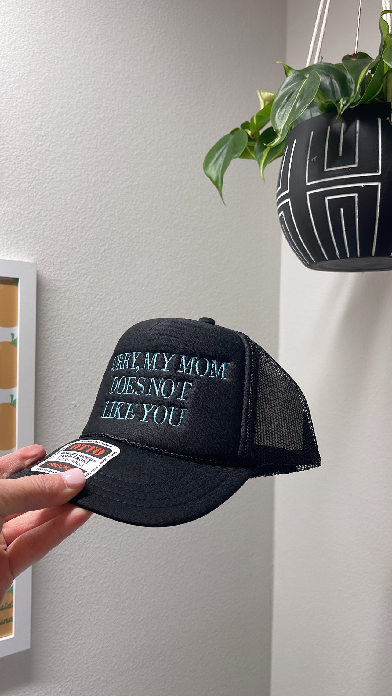 “SORRY, MY MOM DOES NOT LIKE YOU”- Youth Black Otto Trucker Hat