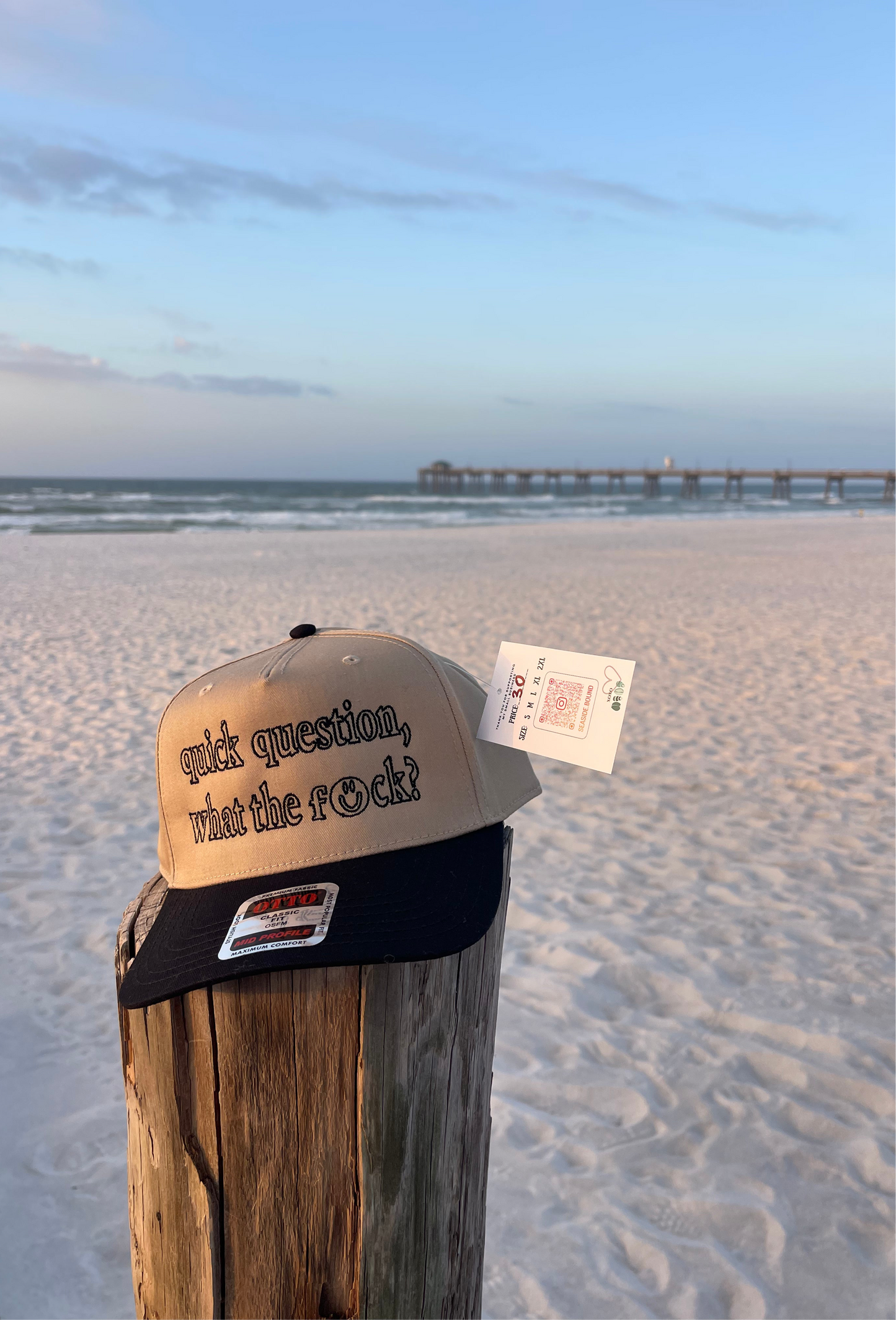 “quick question, what the f*ck?” 2 tone canvas Otto hat