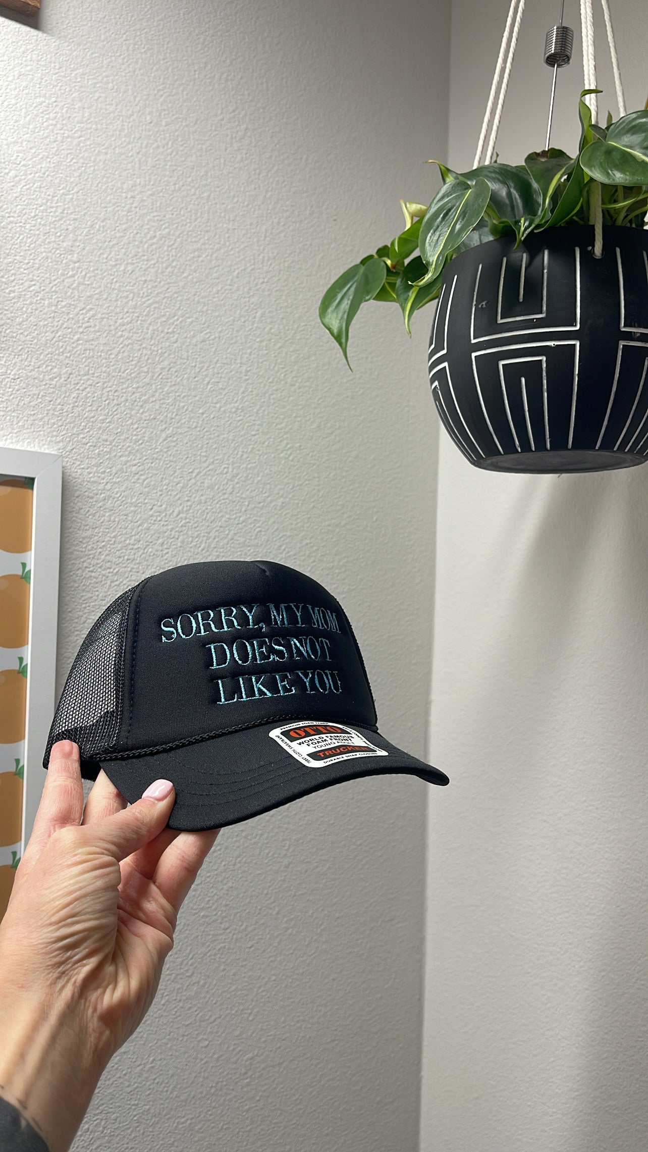 “SORRY, MY MOM DOES NOT LIKE YOU”- Youth Black Otto Trucker Hat