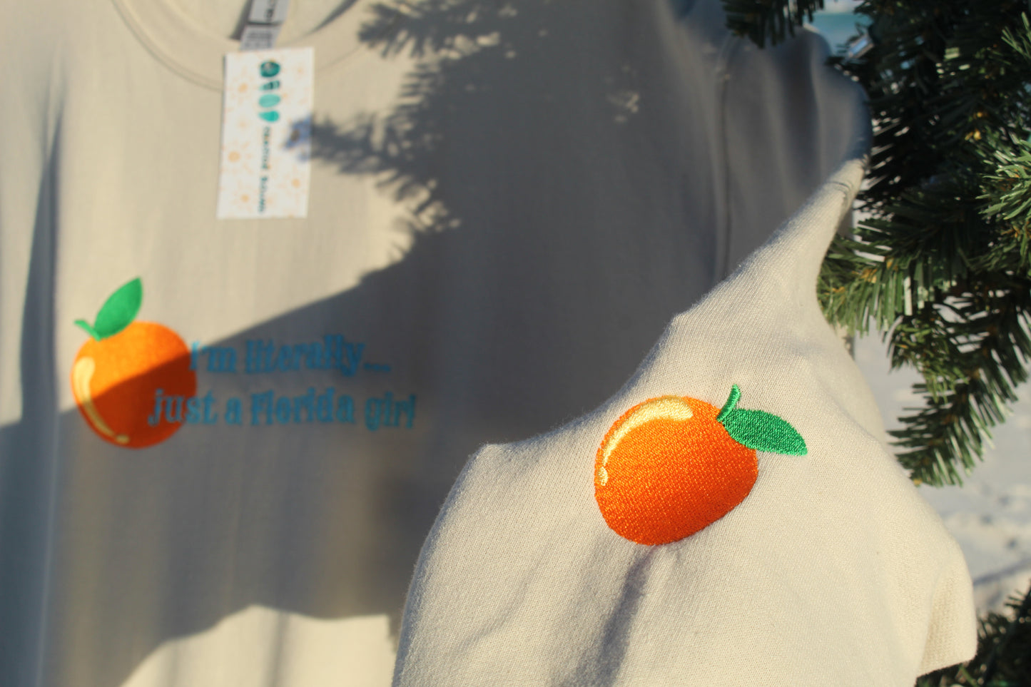 "I'm literally... just a Florida girl" Gildan Crewneck Sweatshirt in Sand