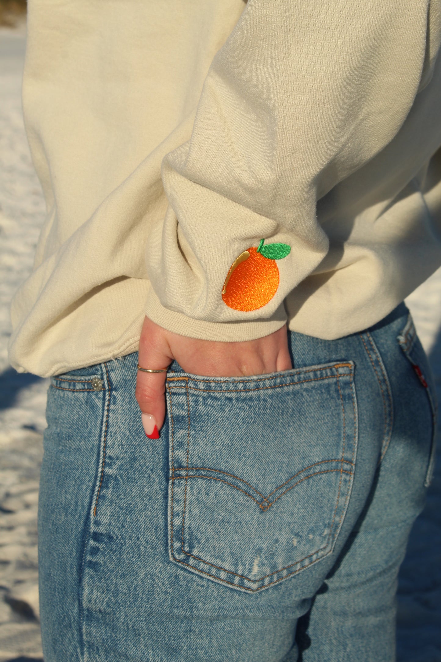 "I'm literally... just a Florida girl" Gildan Crewneck Sweatshirt in Sand