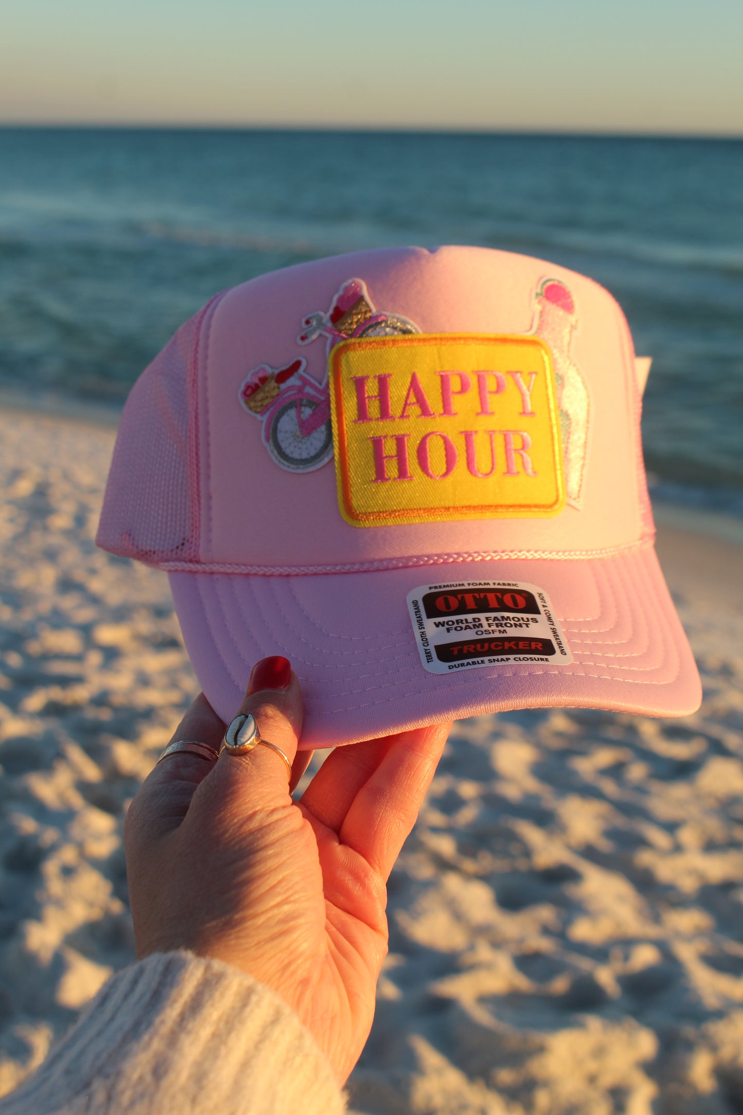 Happy Hour theme - Soft Pink Otto Trucker Hat