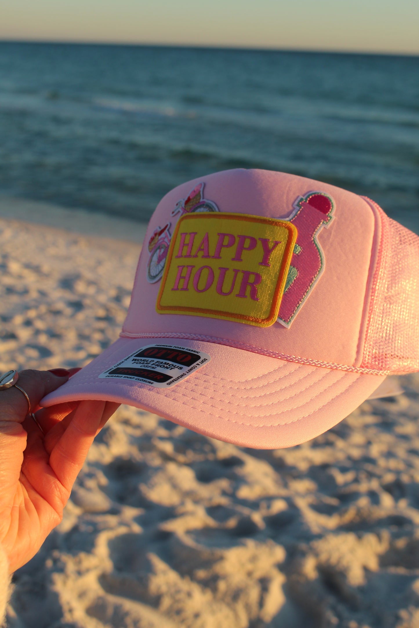 Happy Hour theme - Soft Pink Otto Trucker Hat