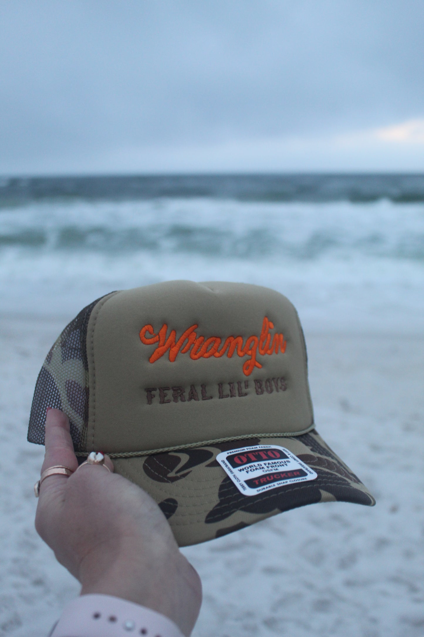 Wranglin Feral Lil' Boys - Camouflage Trucker Hat