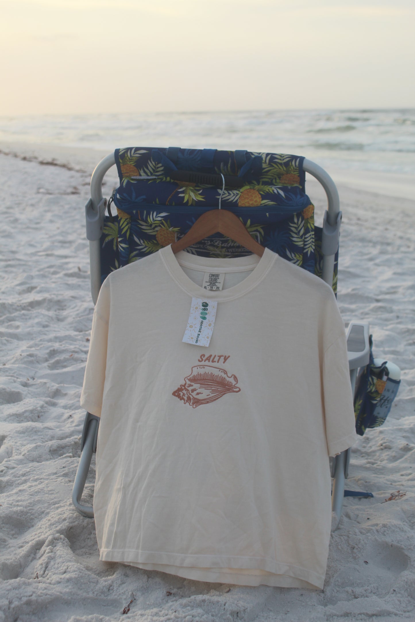 Comfort Colors Boxy Tee in the color Ivory- Salty Summer Release