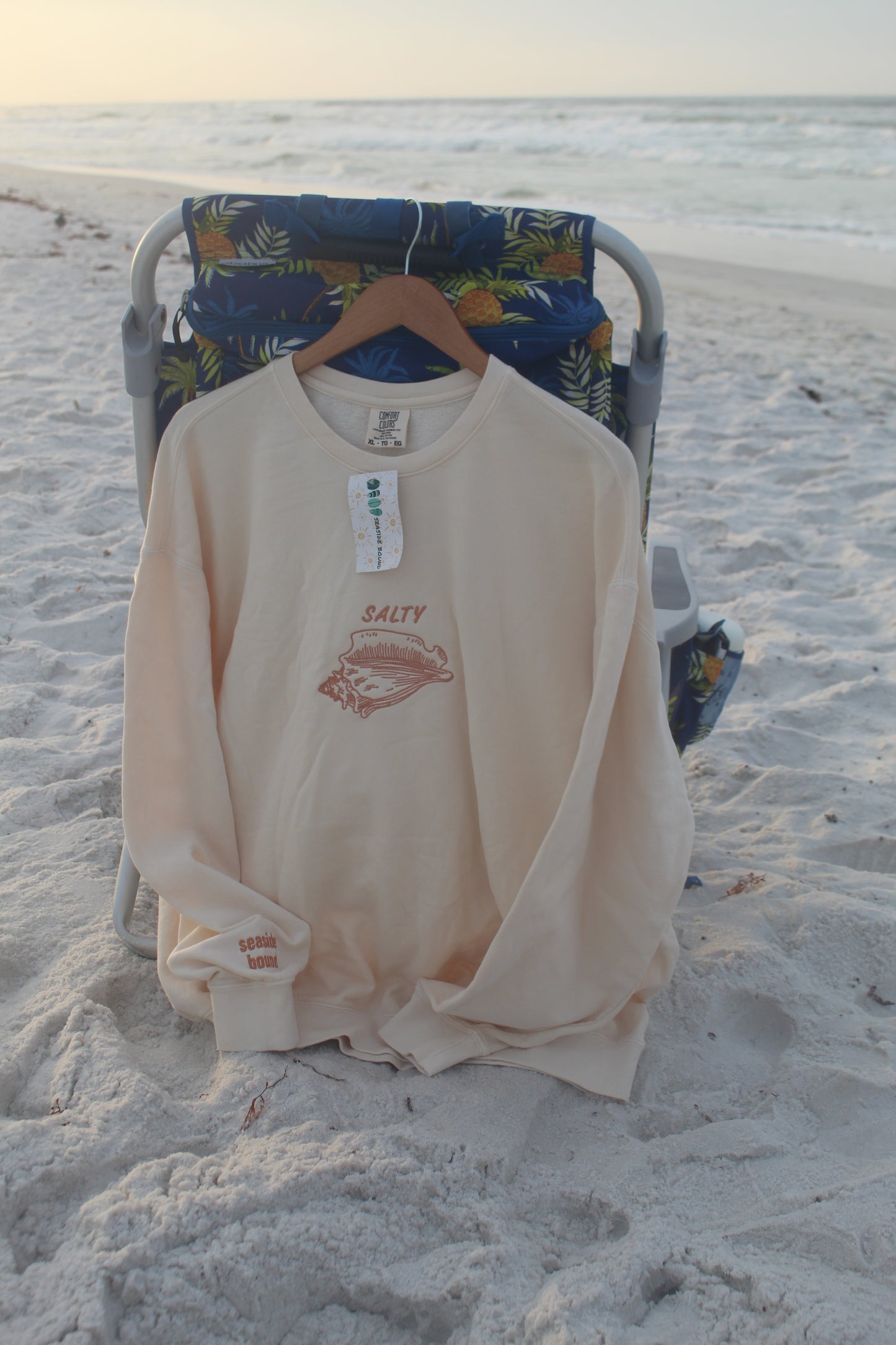 Comfort Colors Crewneck in the Color Ivory- SALTY Summer Release