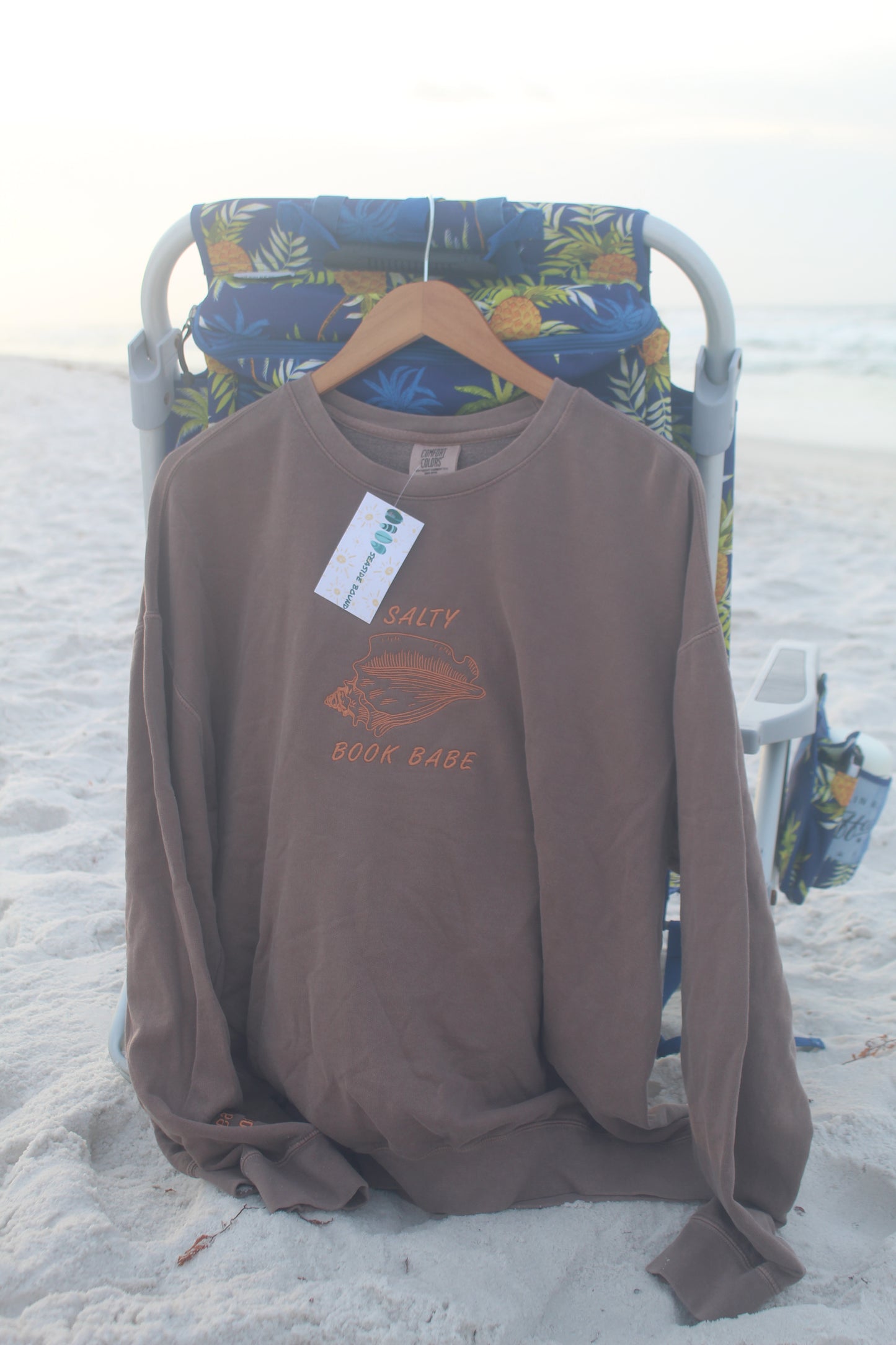 Comfort Colors Crewneck in the Color Espresso- SALTY BOOK BABE Summer Release