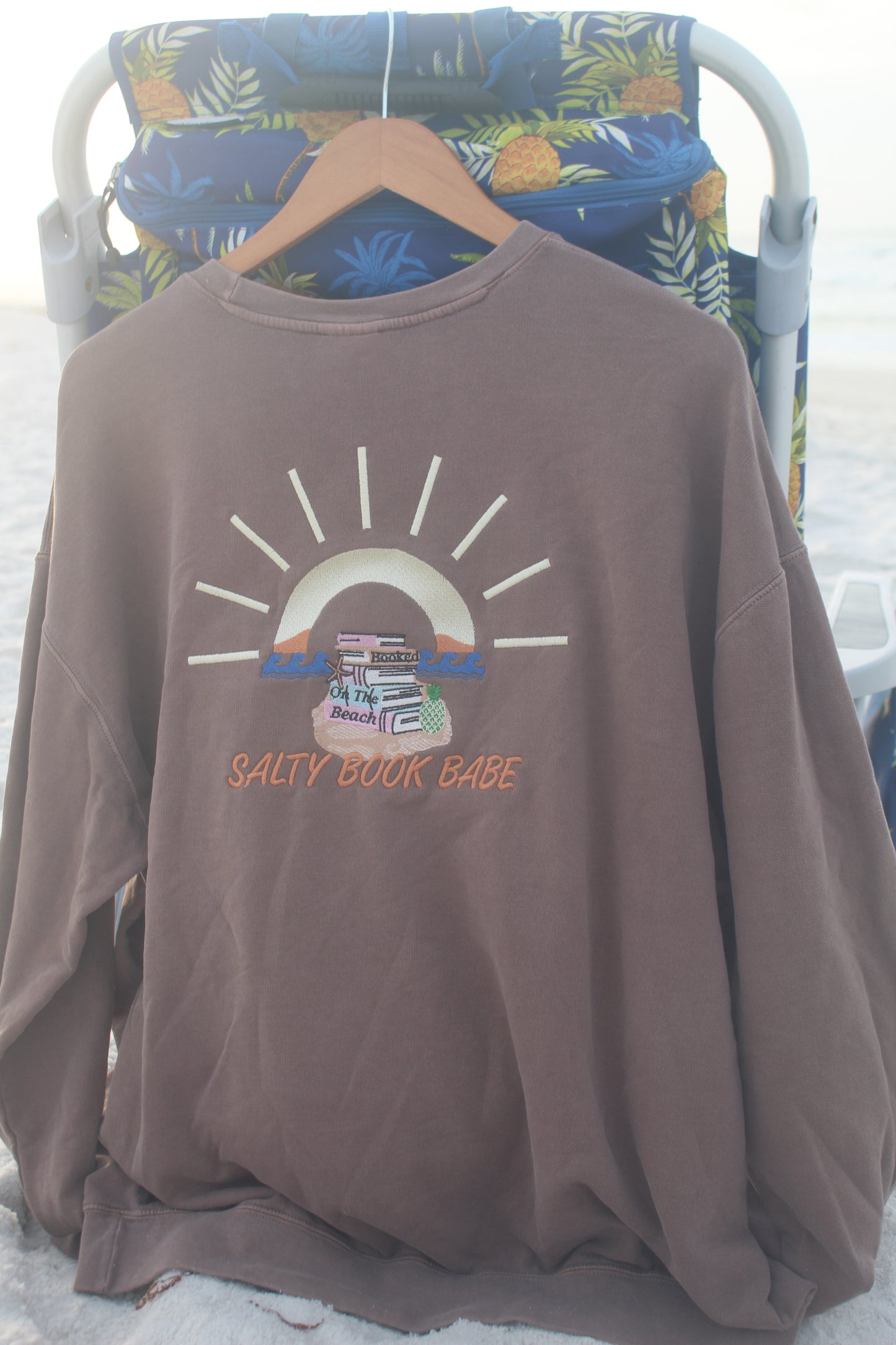 Comfort Colors Crewneck in the Color Espresso- SALTY BOOK BABE Summer Release