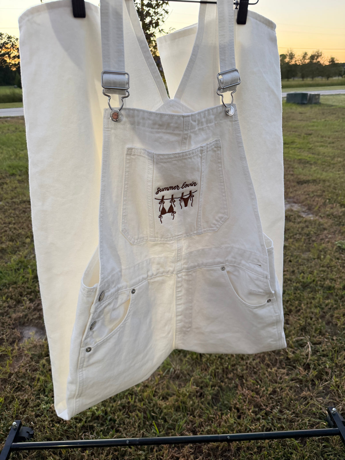 White Long Summer Lovin Overalls