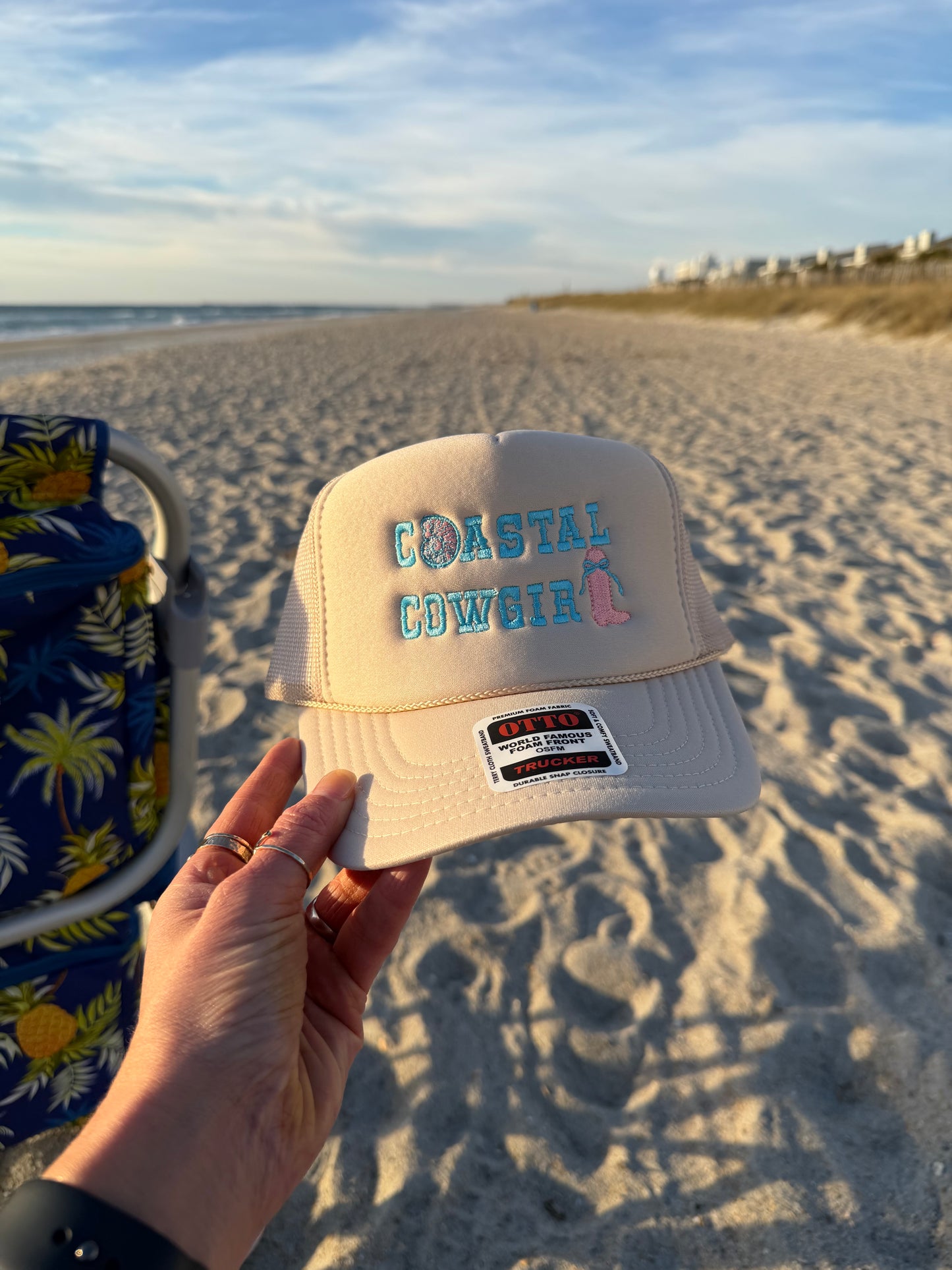 Coastal Cowgirl- Tan Otto Trucker Hat