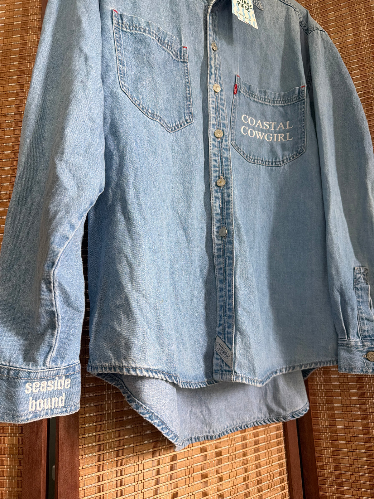 Light Blue Vintage Denim Coastal Cowgirl Button Down