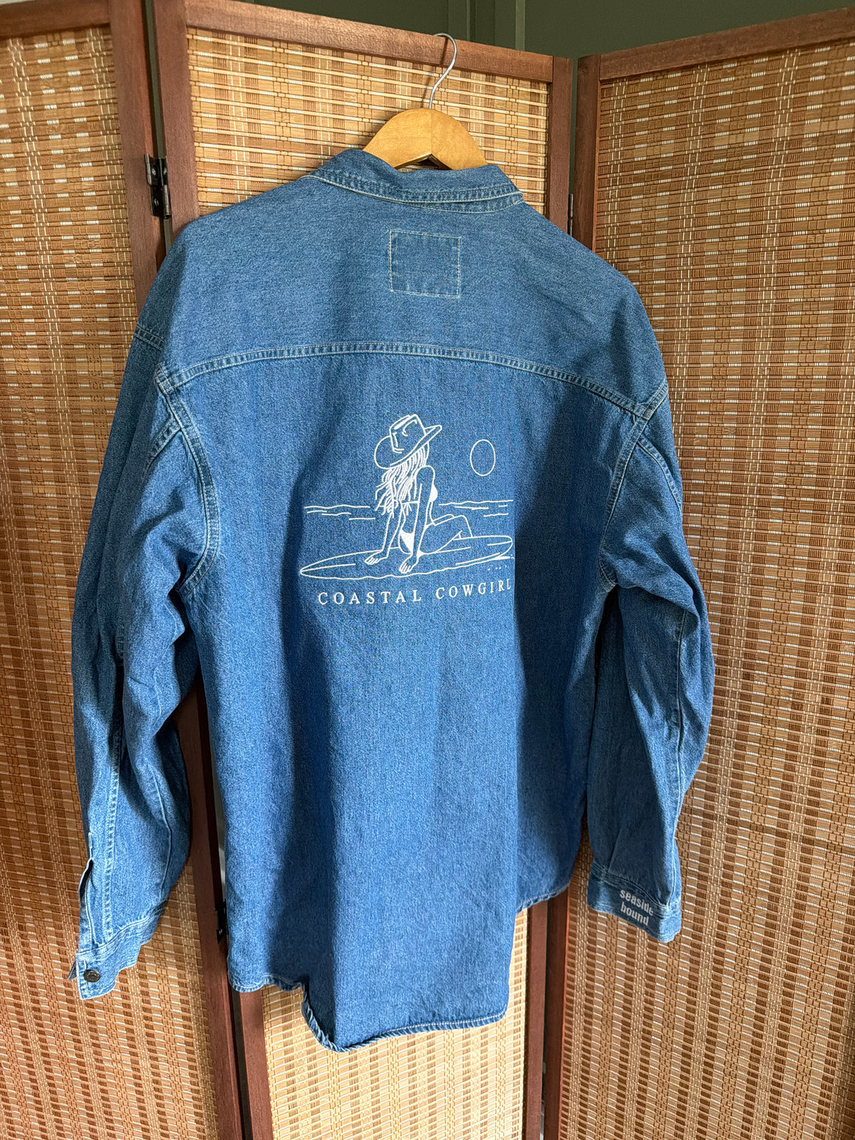 Vintage Dark Blue Coastal Cowgirl Button Down