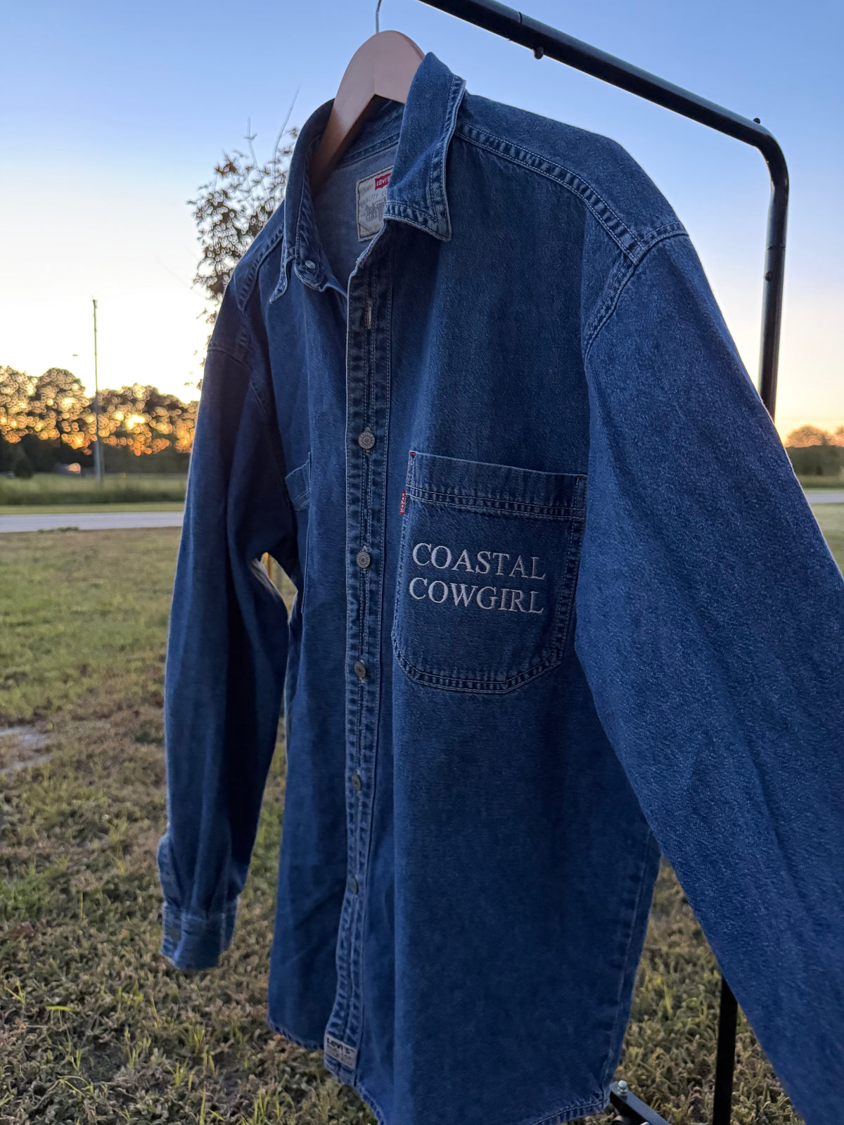 Blue Levi Vintage Denim Button Down Item #2