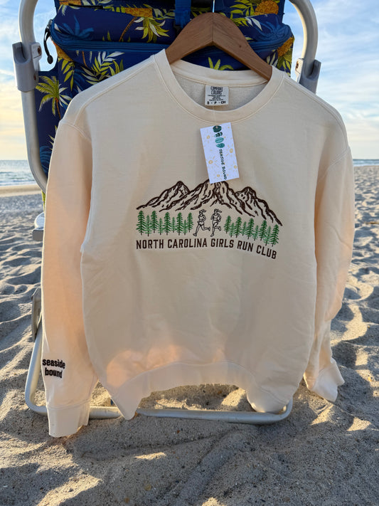 North Carolina Girls Run Club in the color Ivory by Comfort Colors