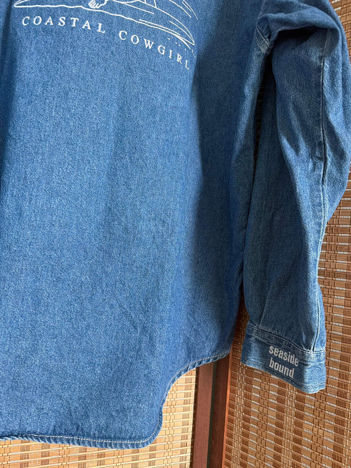 Vintage Dark Blue Coastal Cowgirl Button Down