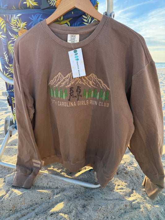 North Carolina Girls Run Club in the color Espresso by Comfort Colors