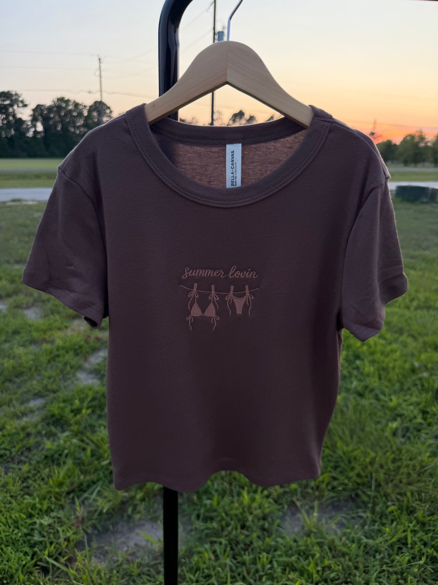 summer lovin sphagetti micro rib sphagetti strap tank and baby tee