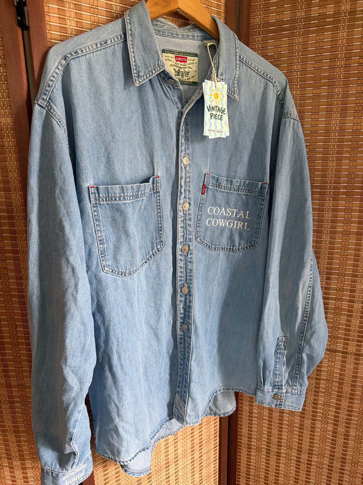 Light Blue Vintage Denim Coastal Cowgirl Button Down