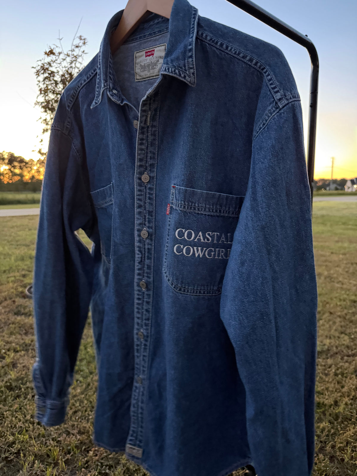 Blue Levi Vintage Denim Button Down Item #2