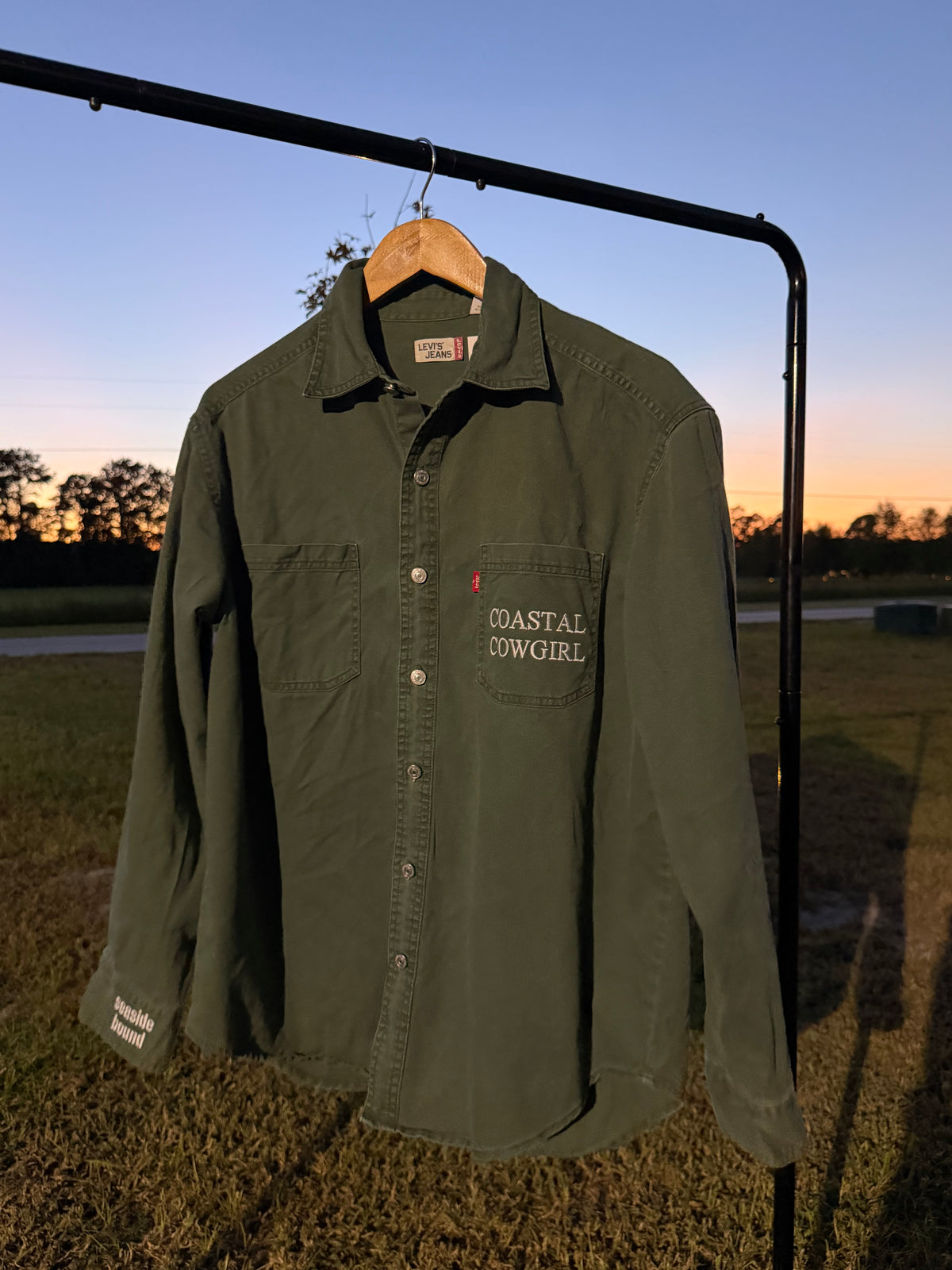 Olive Green Levi Vintage Button Down Item #3
