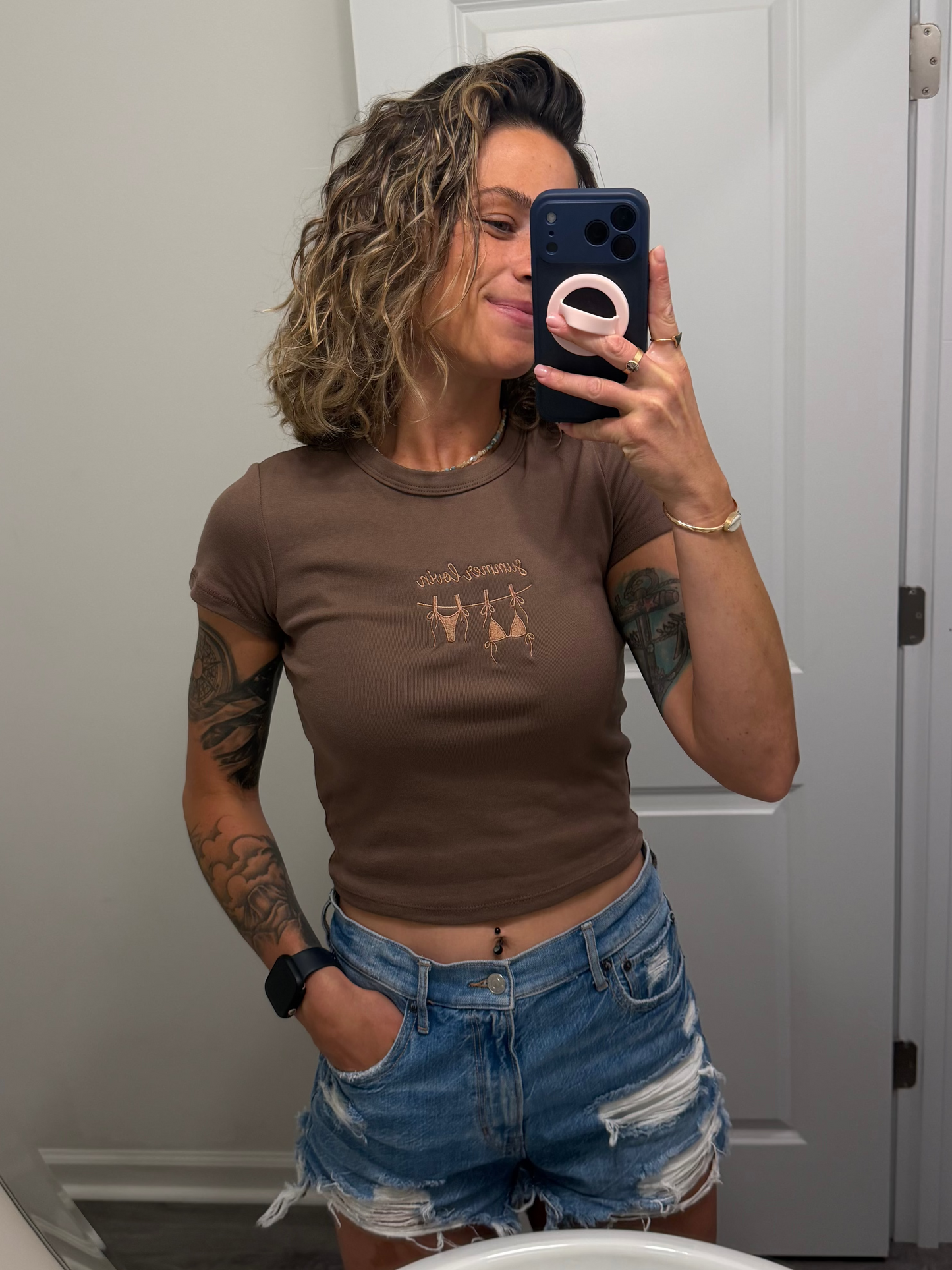summer lovin sphagetti micro rib sphagetti strap tank and baby tee