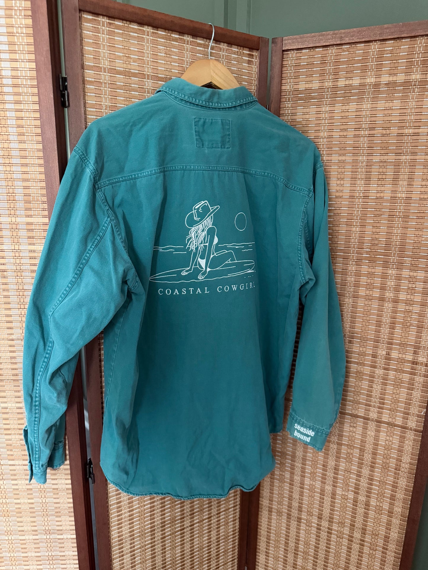 Vintage Green Coastal Cowgirl Button Down