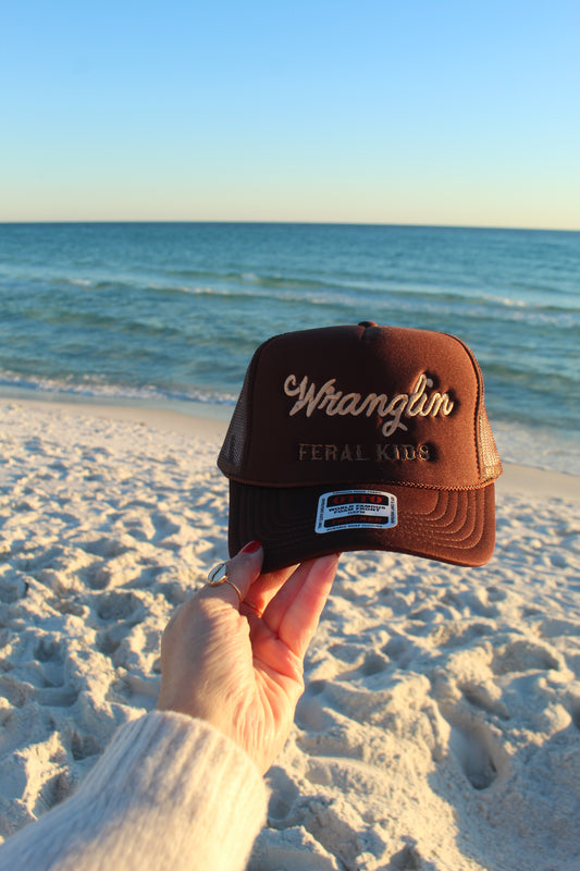 Wranglin Feral Kids  - Brown Otto Trucker Hat