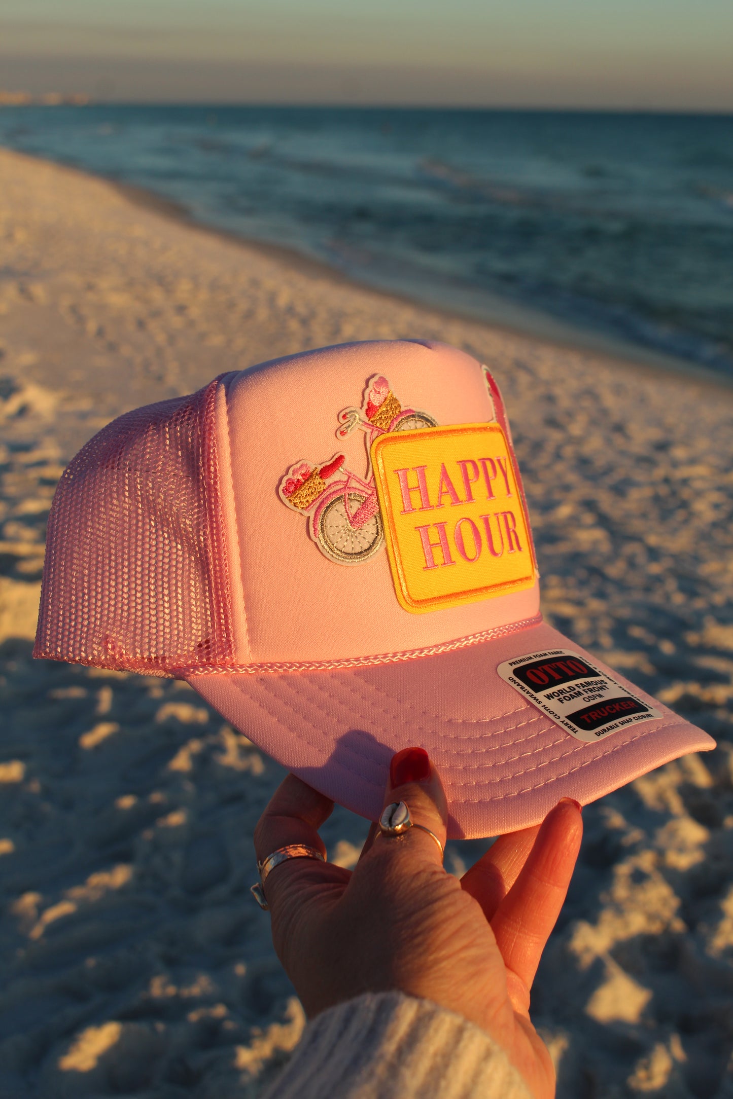 Happy Hour theme - Soft Pink Otto Trucker Hat